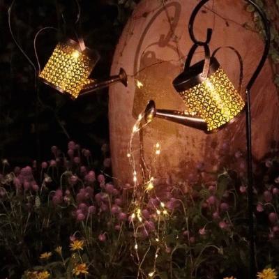 ソーラー led ストリングライト魅惑のじょうろライト防水庭の装飾金属レトロランプ